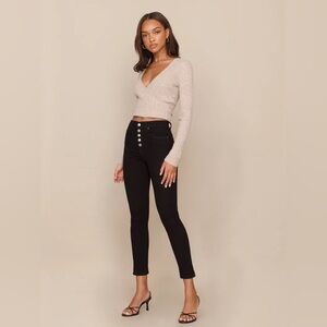 Reformation Black High-Rise Button Fly Skinny Jeans – Size 27
